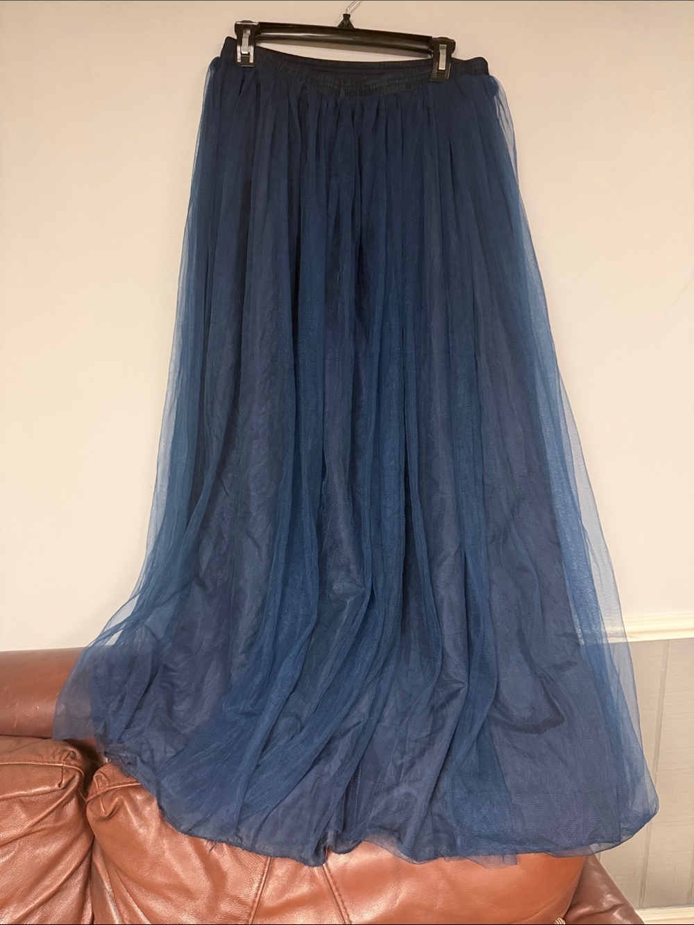Tulle layered maxi skirt, Dark Fairy, Goth, Whimsical, Hippie Midnight Blue, M/L